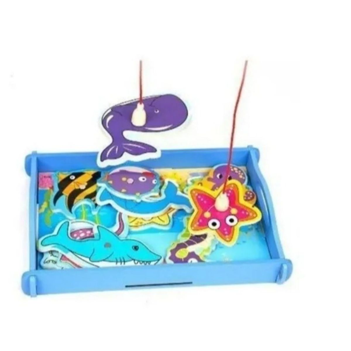 GENERICO - Juego De Pesca Magnético Madera Motricidad Fina Montessori