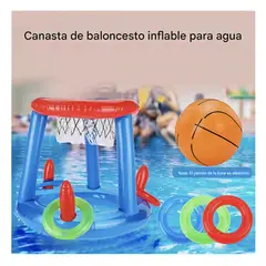 GENERICO - Juego Inflable Infantil Canasta Baloncesto y Aros Piscina