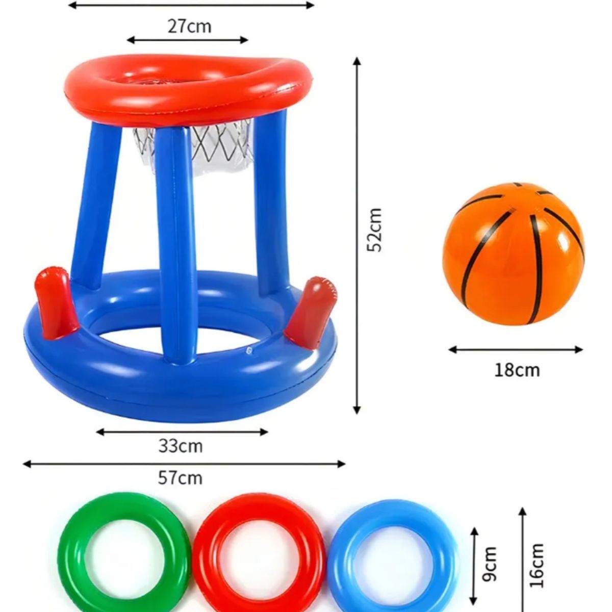 GENERICO - Juego Inflable Infantil  Canasta Baloncesto y Aros  Piscina