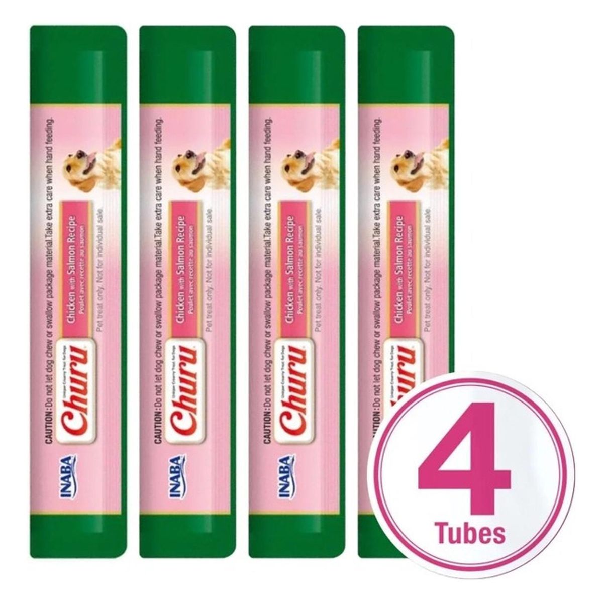 INABA - Snack Para Mascotas Churu Perros Premios 14g X 4 Tubos (56g) - Rosa