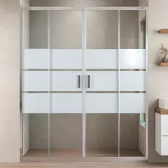 JOYTEK - Mampara Ajustable de Ducha Style 160-180 cm Líneas blancas