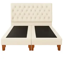 GENERICO - Cama 2 Plazas Modelo Top Quality CRUDO