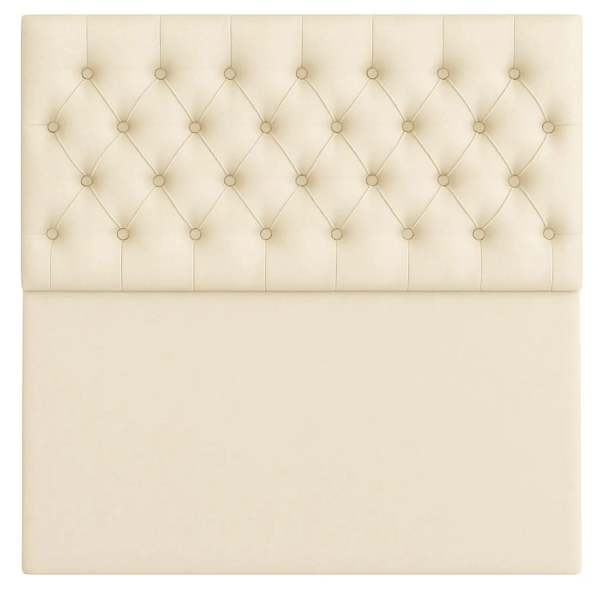 GENERICO - Cama 2 Plazas Modelo Capitone Tapizado En Lino En Color Crudo