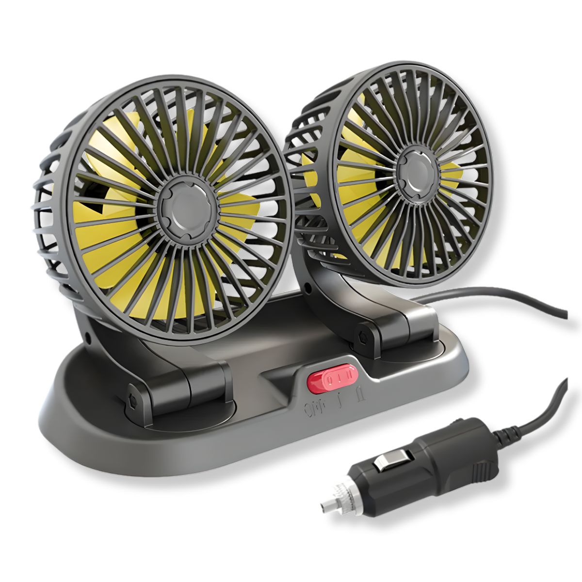 IRM - Ventilador Doble Para Auto Giratorio 360° 12v