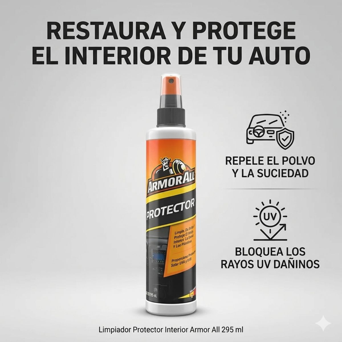 ARMOR ALL - Limpiador Protector Interior Armor All 295 ml