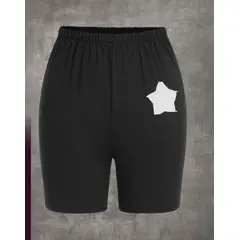 KIRAMA CLOTHING STORE - Short deportivo negro con estrella blanca
