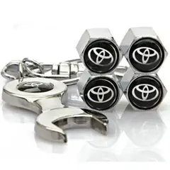 GENERICO - Set 4 Tapa Valvulas con Llavero para Toyota