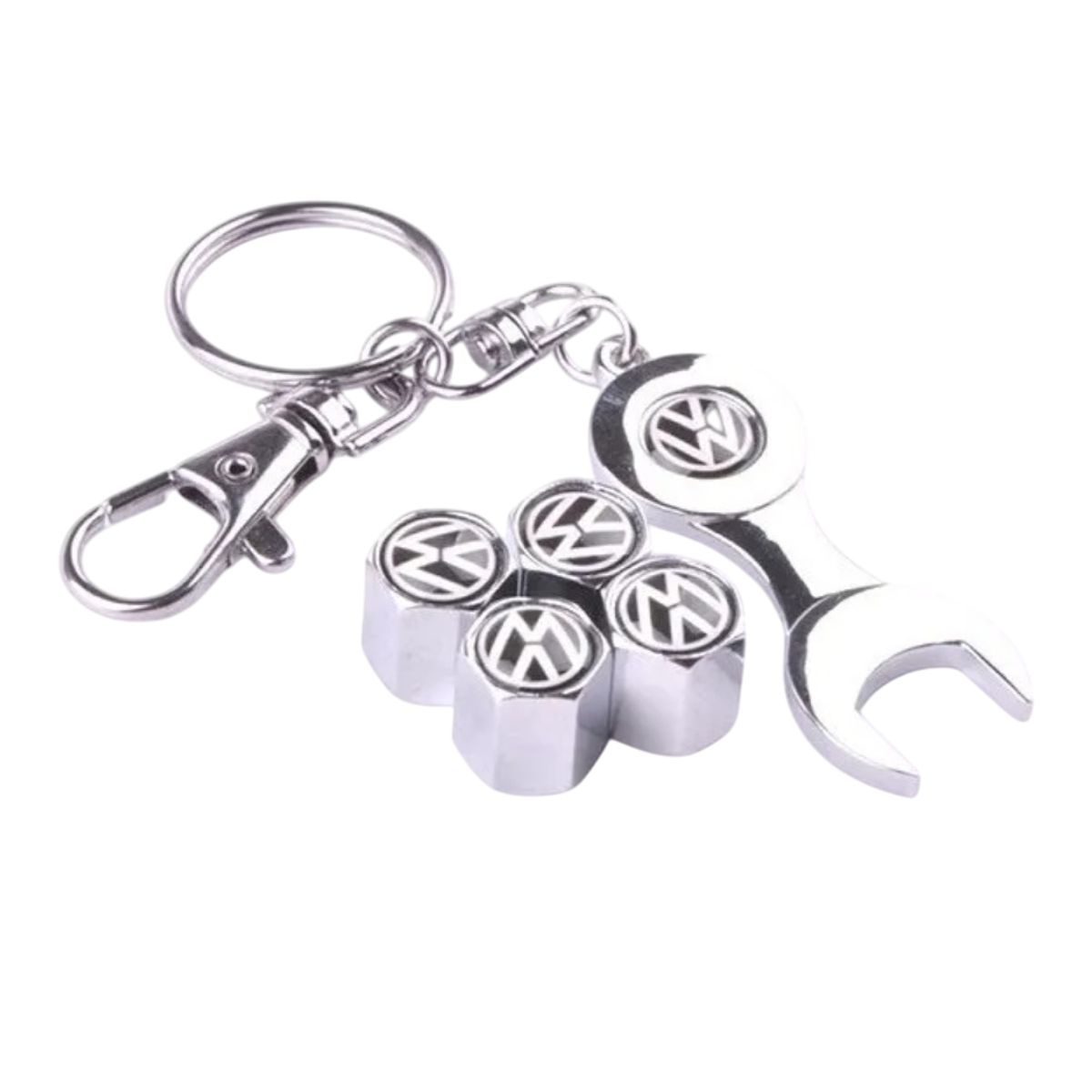 GENERICO - Set 4 Tapa Valvulas con Llavero para Volkswagen