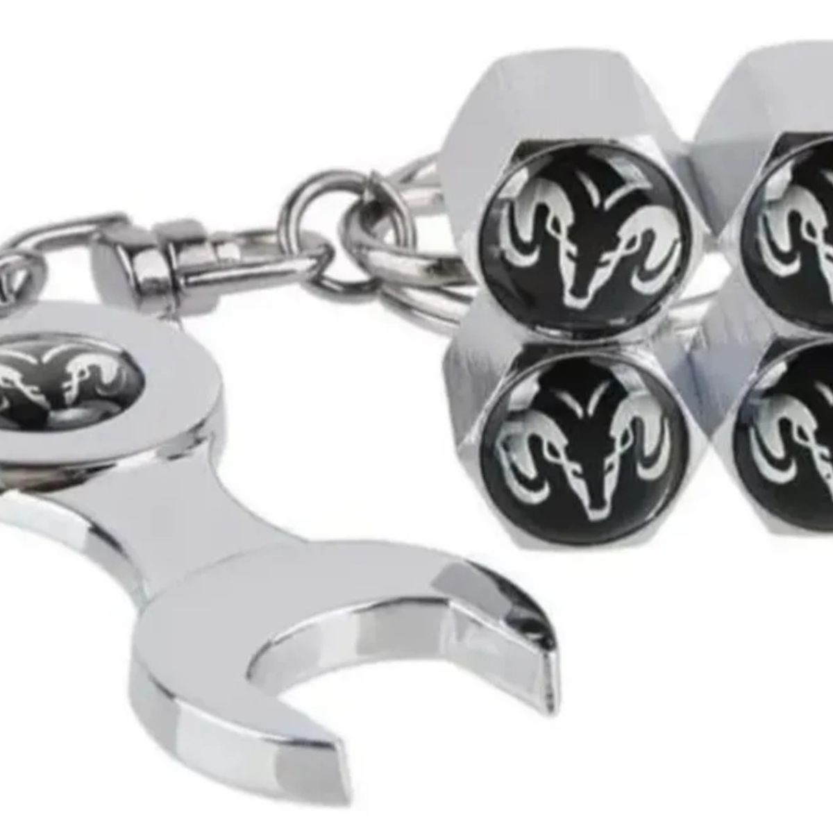 GENERICO - Set 4 Tapa Valvulas con Llavero para Dodge