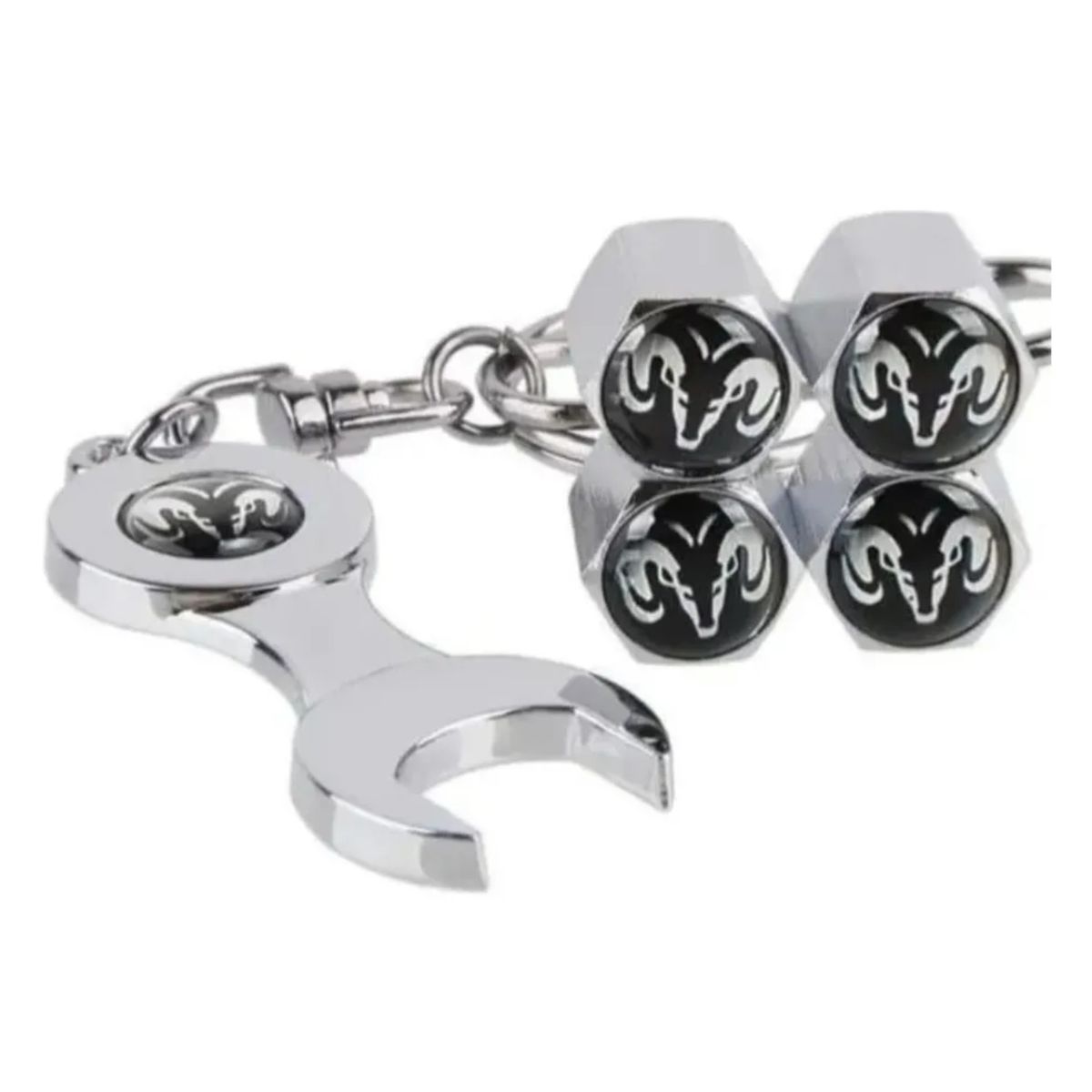 GENERICO - Set 4 Tapa Valvulas con Llavero para Dodge