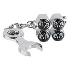 GENERICO - Set 4 Tapa Valvulas con Llavero para Dodge
