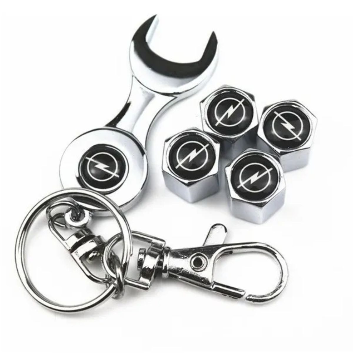 GENERICO - Set 4 Tapa Valvulas con Llavero para Opel