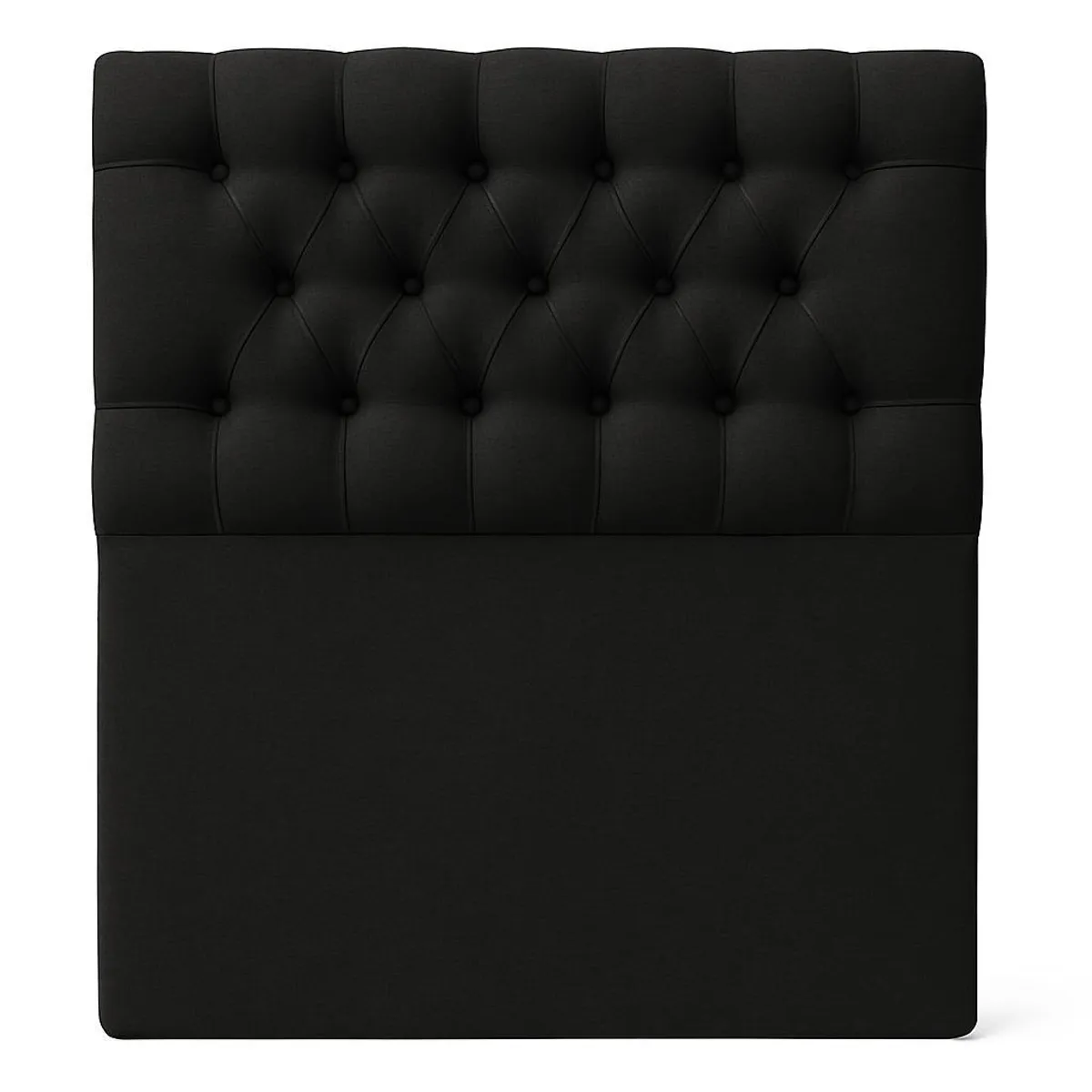 GENERICO - Respaldo De Cama 1.5 Plazas Capitone Negro En Lino