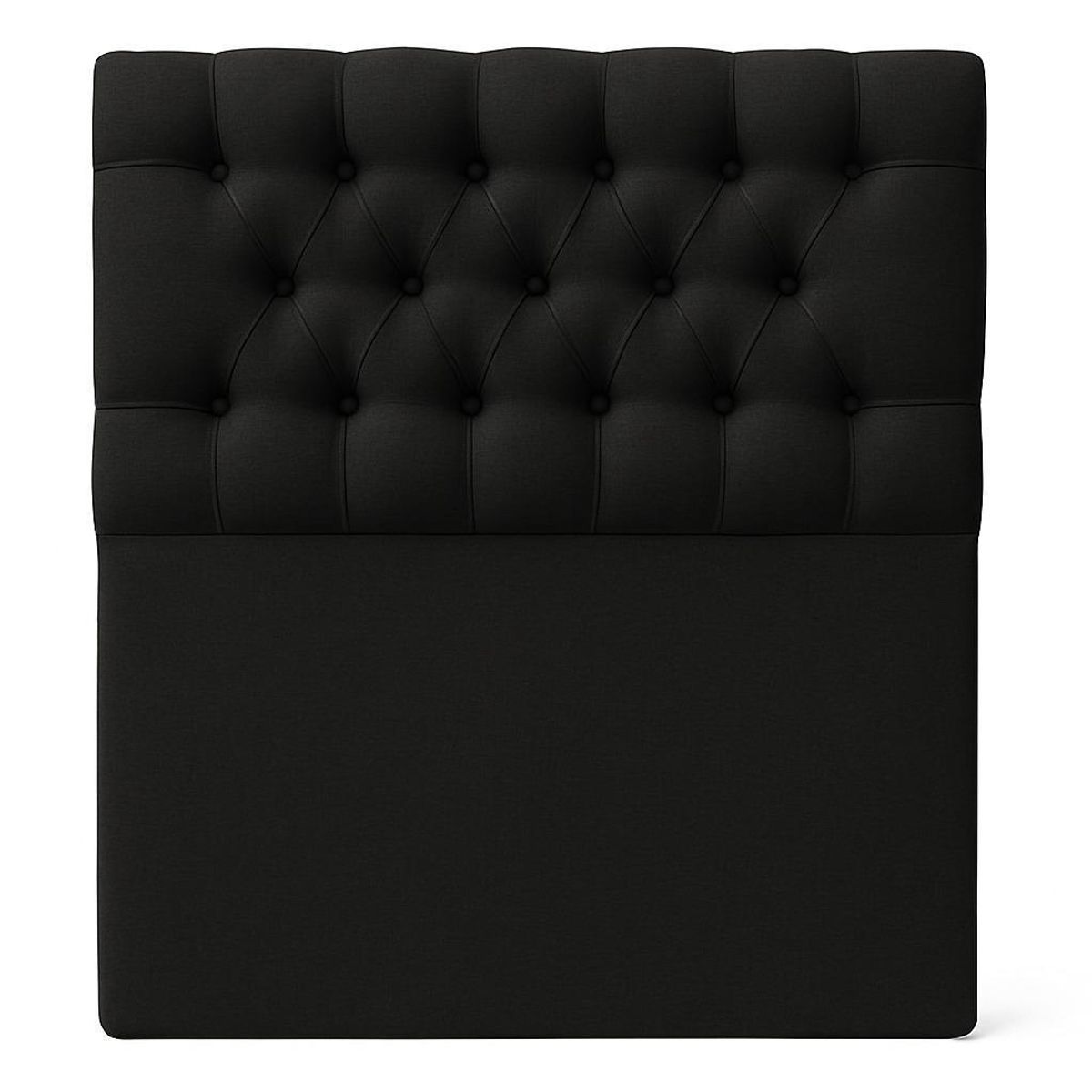 GENERICO - Respaldo De Cama 1.5 Plazas Capitone Negro En Lino