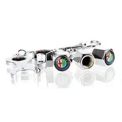 GENERICO - Set 4 Tapa Valvulas con Llavero para Alfa Romeo