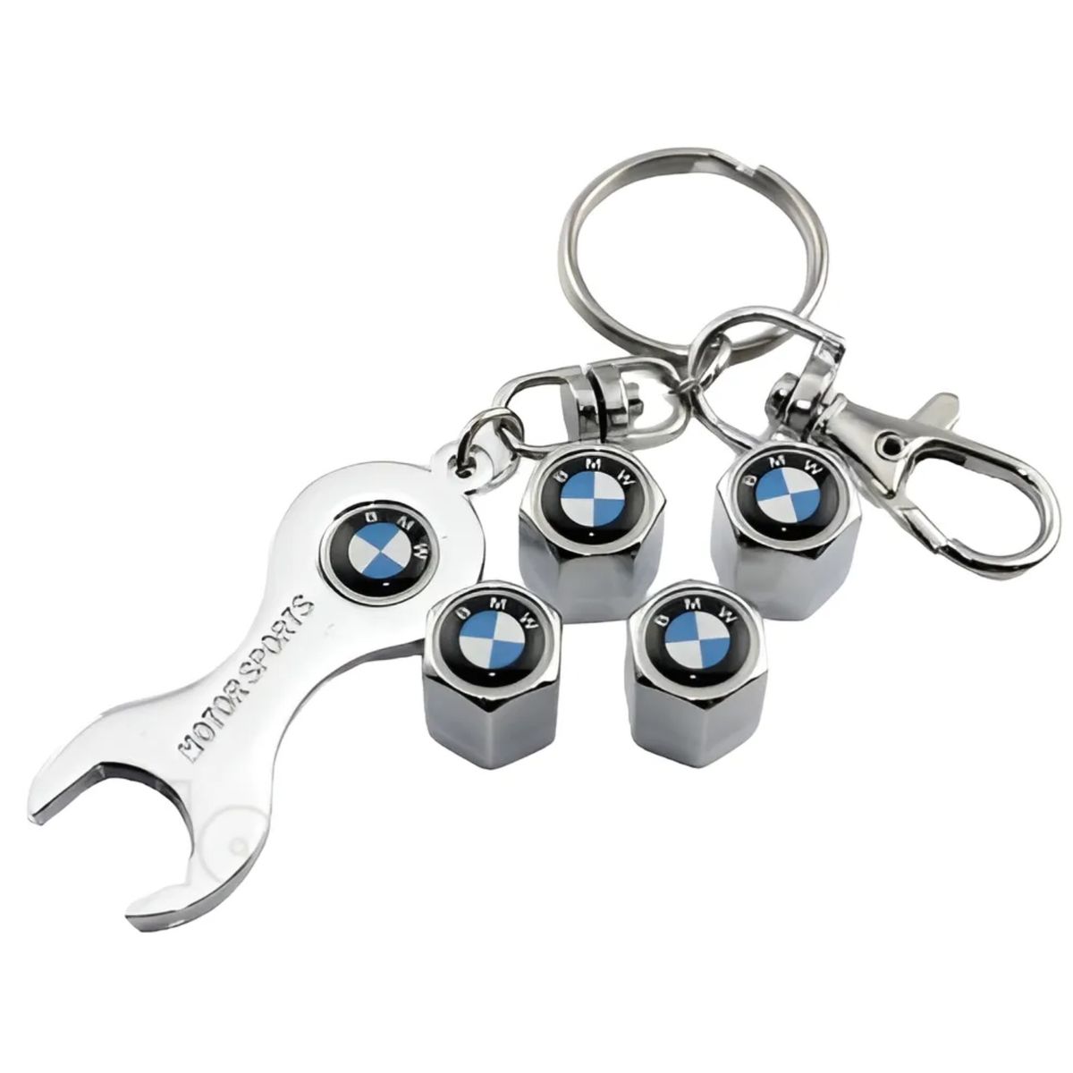 GENERICO - Set 4 Tapa Valvulas con Llavero para Bmw