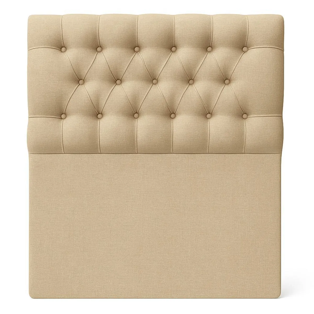 GENERICO - Respaldo De Cama 1.5 Plazas Capitone BEIGE En Lino