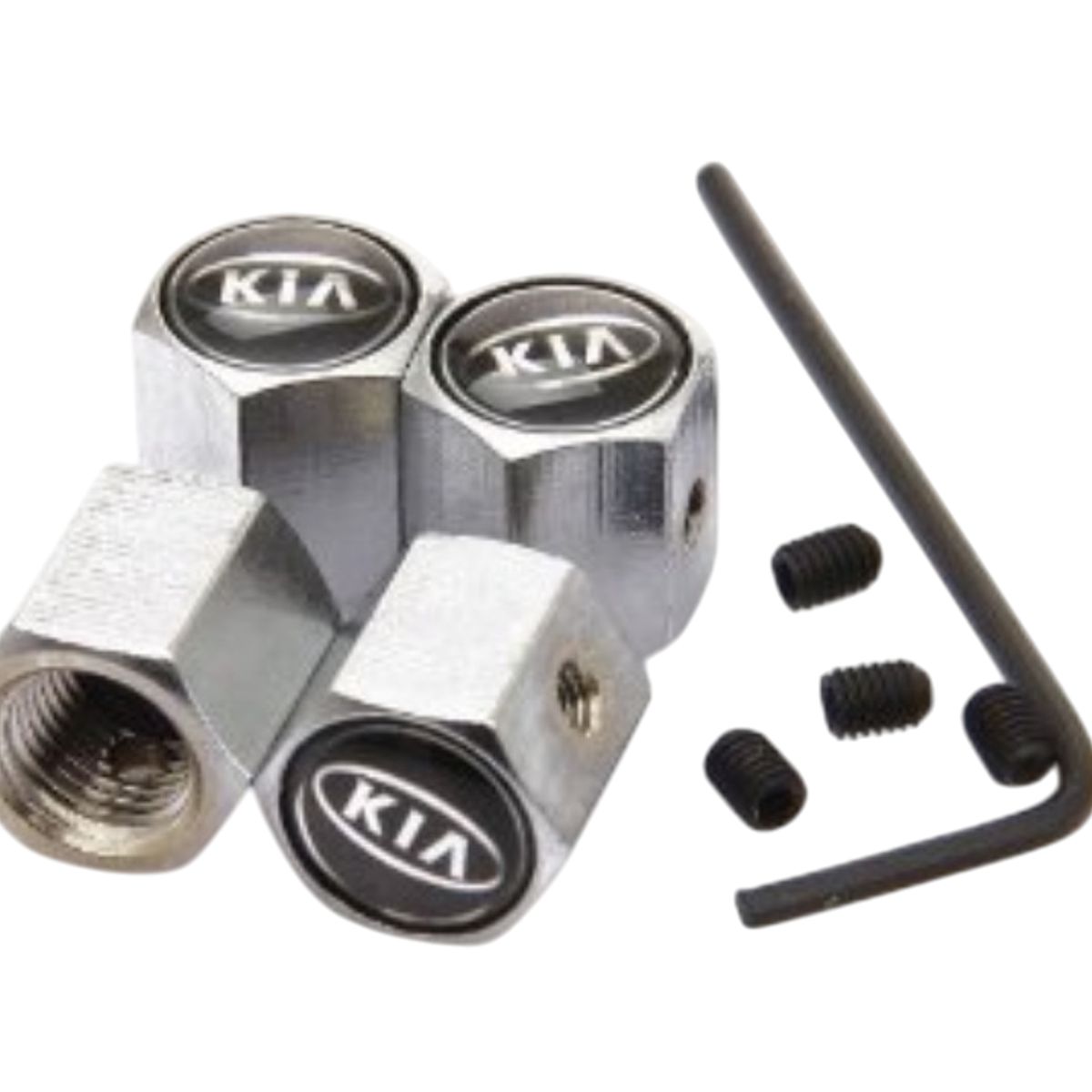 GENERICO - Set 4 Tapa Valvulas Anti Robo para KIA