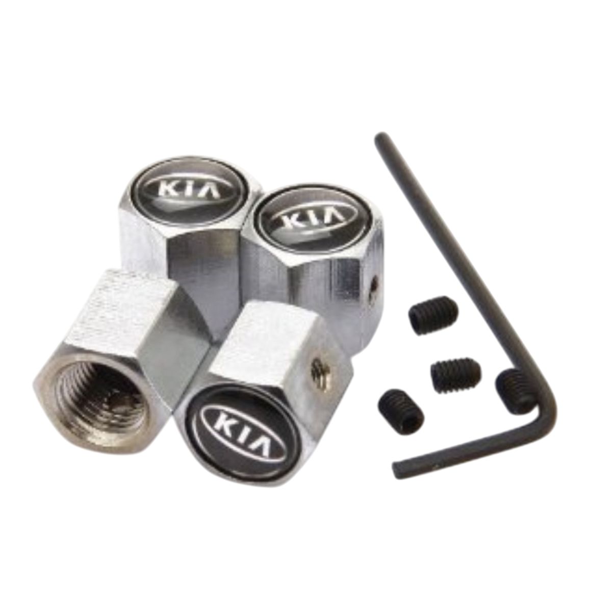 GENERICO - Set 4 Tapa Valvulas Anti Robo para KIA