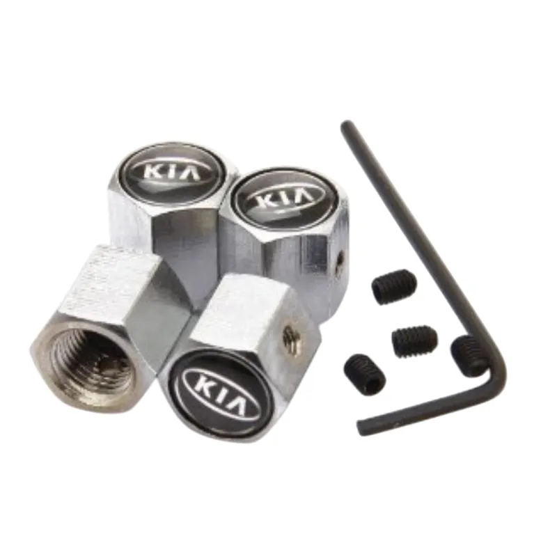 GENERICO - Set 4 Tapa Valvulas Anti Robo para KIA