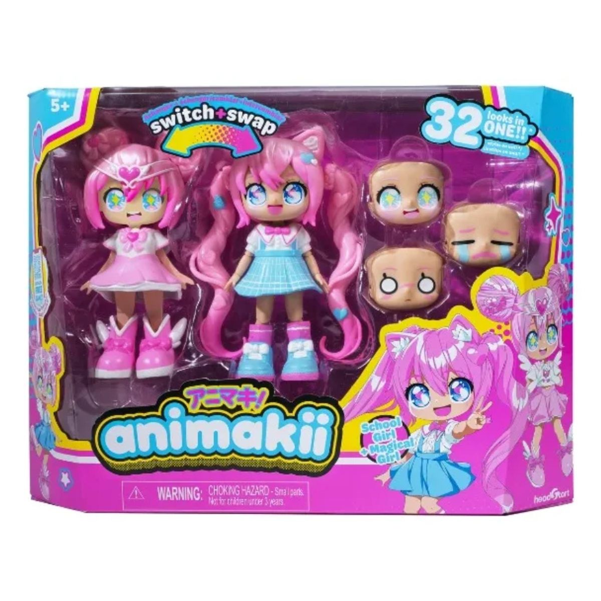 GENERICO - Muñeca Animakii Switch & Swap Intercambiables Kawaii