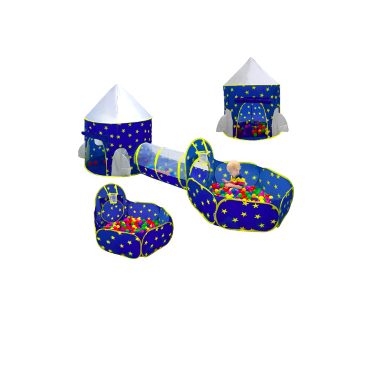 GENERICO - 3 En 1 Tent Con Tunnel Tent Juguete Plegable Infantil Niños - Azul