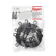 RAYEN - Tendedero Extensible 0340 – Cuerda Retráctil con 11 Pinzas