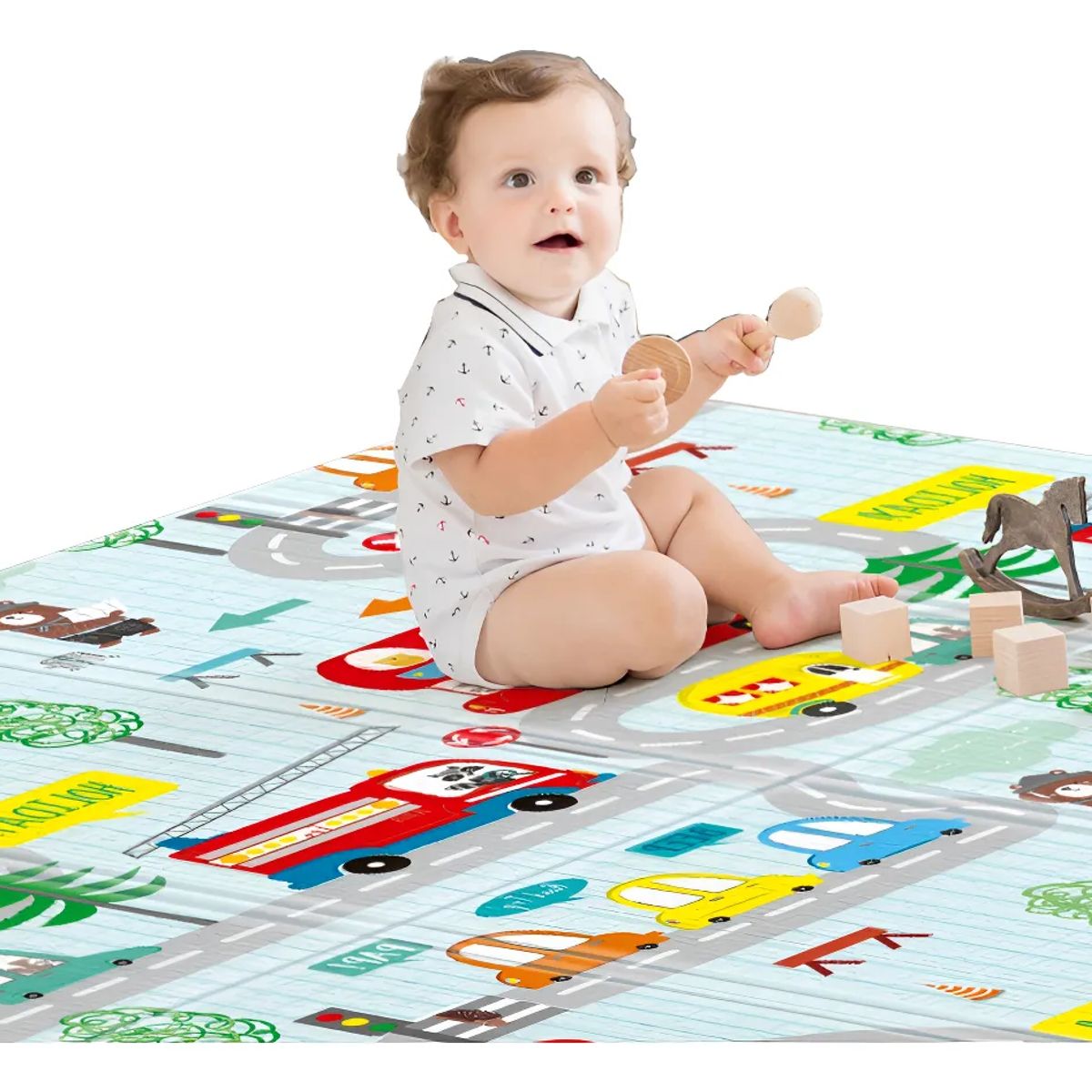 GENERICO - Alfombra Antigolpes Niños Bebes Plegable 120x180cm Con Bolso