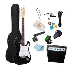 CHITINES - Pack Combo Guitarra Electrica Con Amplificador Y Accesorios - Color Negro