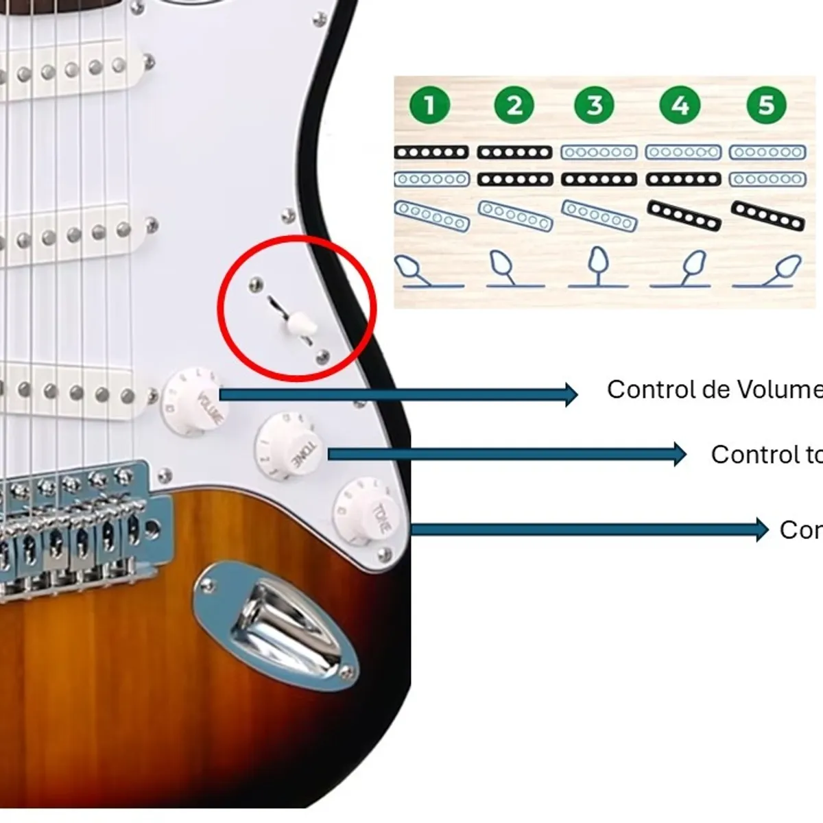 CHITINES - Pack Combo Guitarra Electrica Con Amplificador Y Accesorios - Color Negro