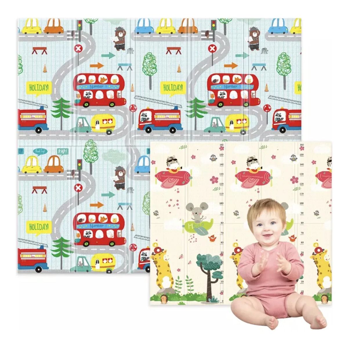 GENERICO - Alfombra Antigolpes Para Niños Bebes Plegable 180120cm