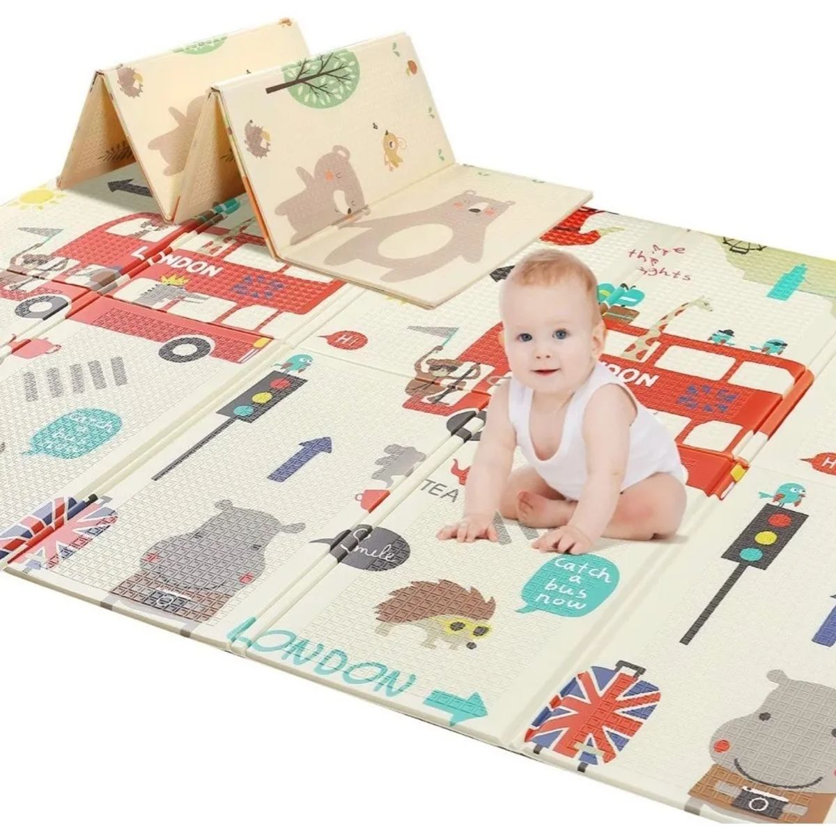 GENERICO - Alfombra Antigolpes Para Niños Bebes Plegable 120180cm