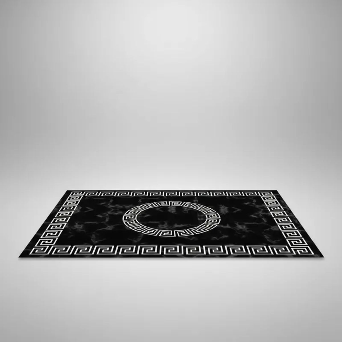 GENERICO - ALFOMBRA PASILLERA 60X180 CM NEGRO DISEÑO GRIEGO WM