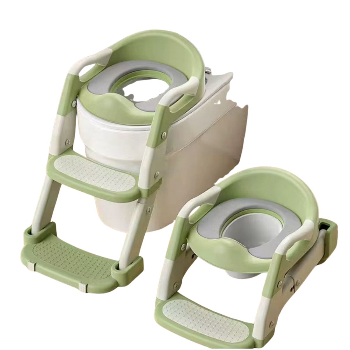 GENERICO - Asiento Adaptador Escalera- Pelela 2 En 1 Wc Niños VERDE