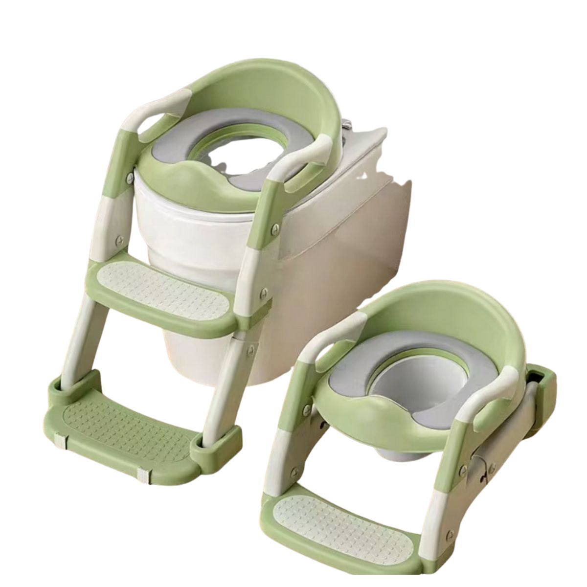 GENERICO - Asiento Adaptador Escalera- Pelela 2 En 1 Wc Niños VERDE