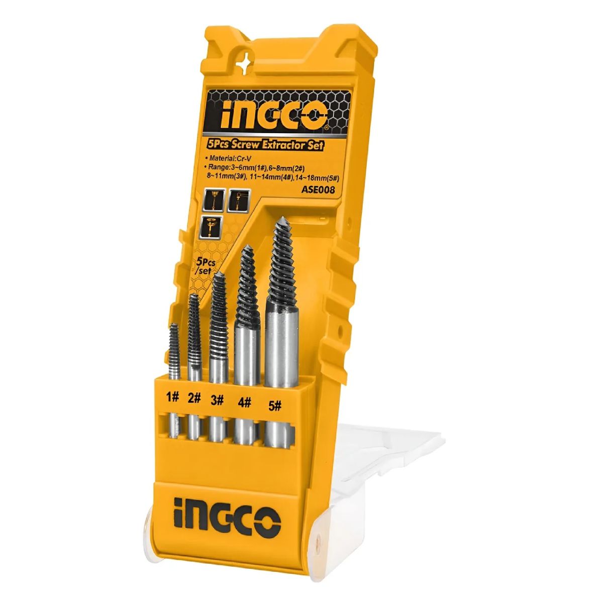 INGCO - Extractor De Pernos Y Tornillos Dañados Ingco 5 Pzas 6-18mm