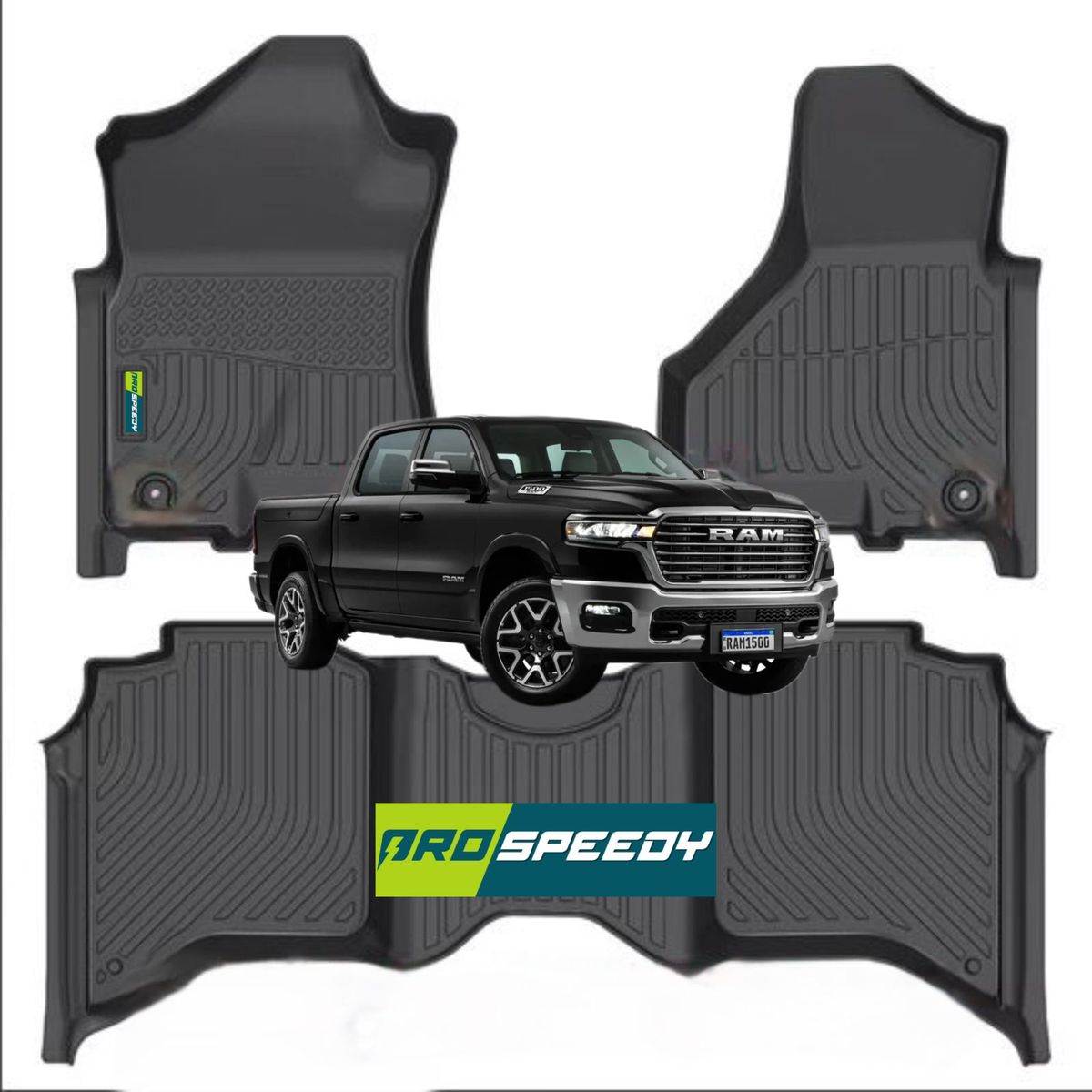 GENERICO - PISOS CALCE PERFECTO PROSPEEDY DODGE RAM 1500 2500 3500 2008+ CON CAMELLO CON CONSOLA