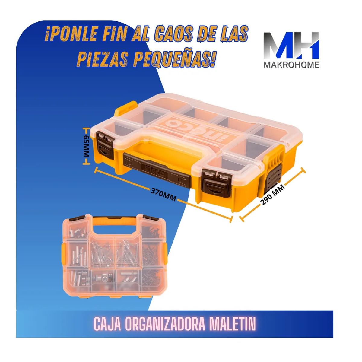 INGCO - Caja Organizadora Ingco De 15 37cm Polipropileno Reforzado