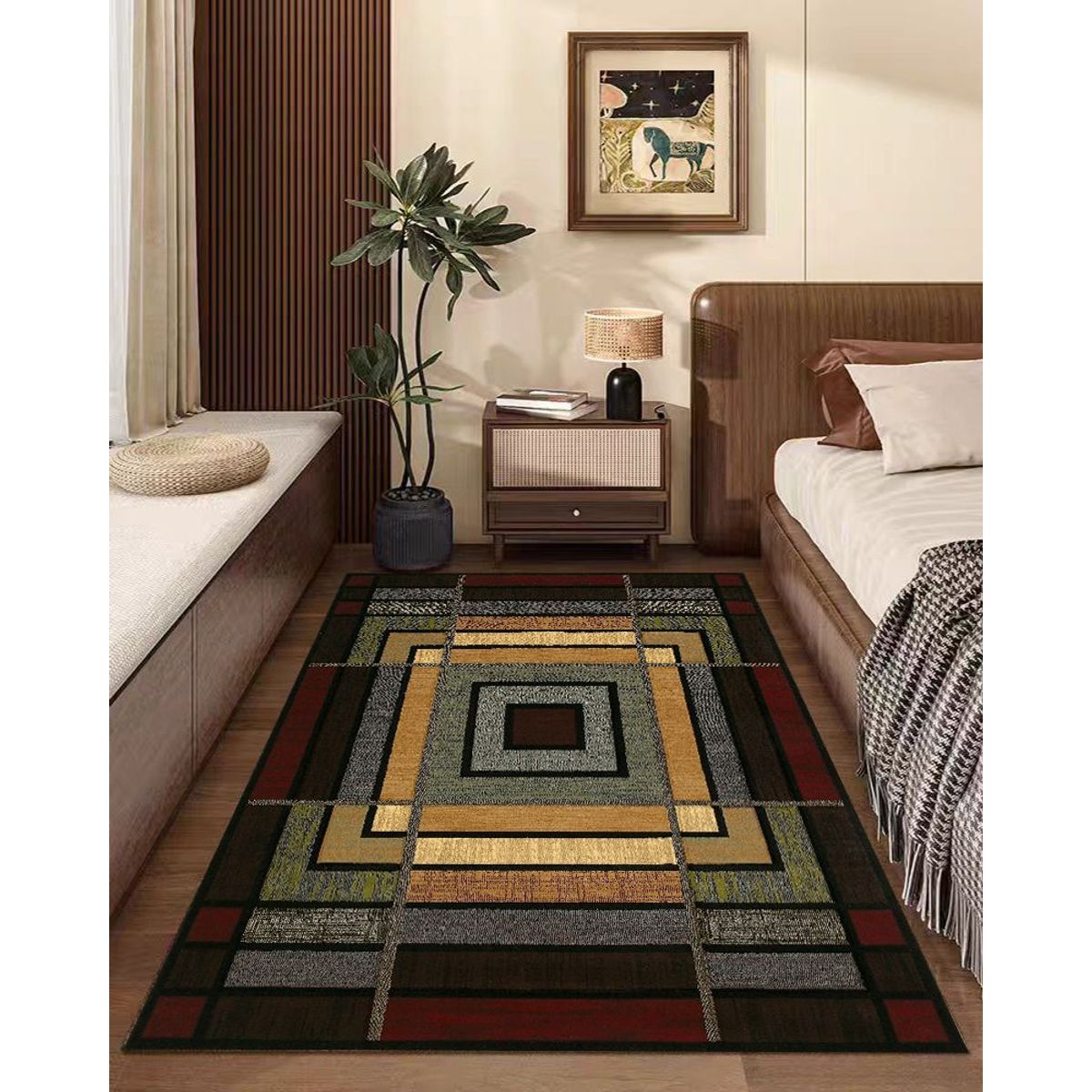 GENERICO - ALFOMBRA DE PASILLO 60X180 CM ESPIRAL VERDE DERNO ELEGANTE DECORATIVO WM