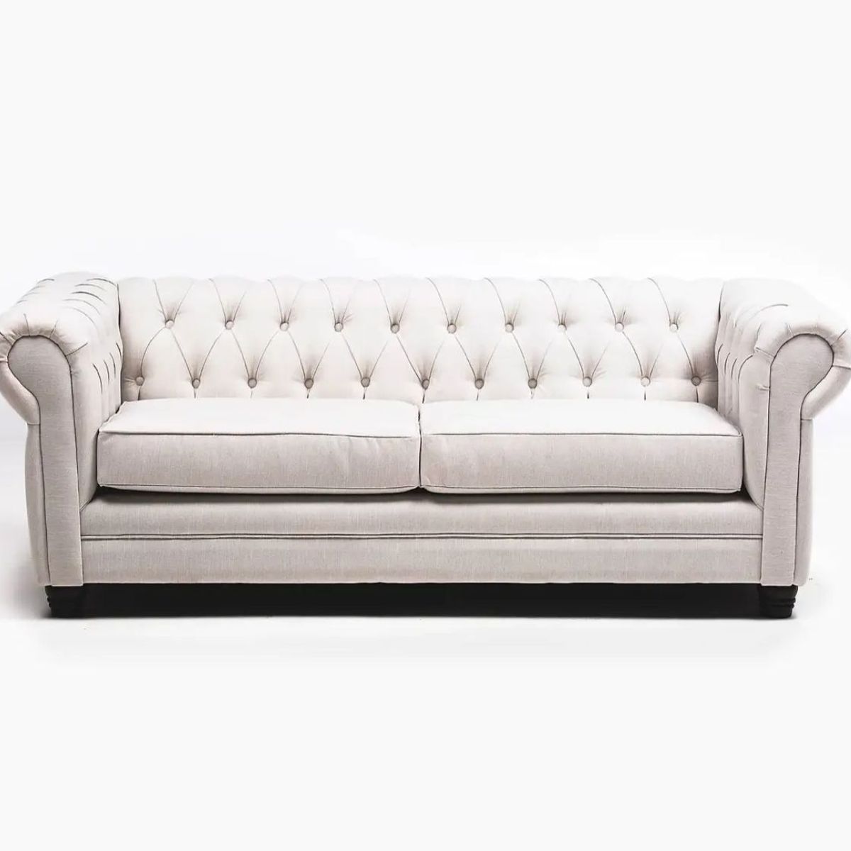 GENERICO - Sofá Capitone 3 cuerpos New Lino beis Barra Design.