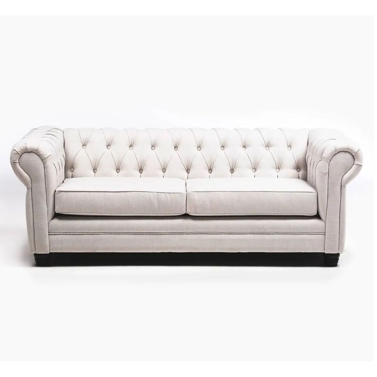 GENERICO - Sofá Capitone 3 cuerpos New Lino beis Barra Design.