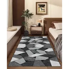 GENERICO - ALFOMBRA DE PASILLO 180X60 CM GRIS PIEDRA MODERNA ELEGANTE DECORATIVA WM