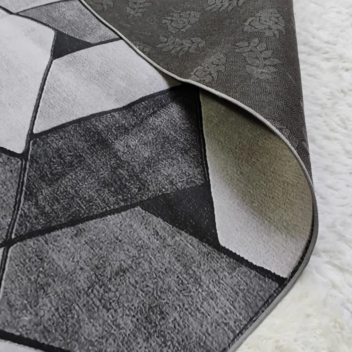GENERICO - ALFOMBRA DE PASILLO 180X60 CM GRIS PIEDRA  MODERNA ELEGANTE DECORATIVA WM