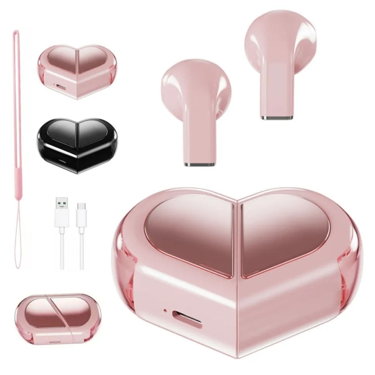 GENERICO - audífonos inalámbricos k520 corazón giratorio BT53