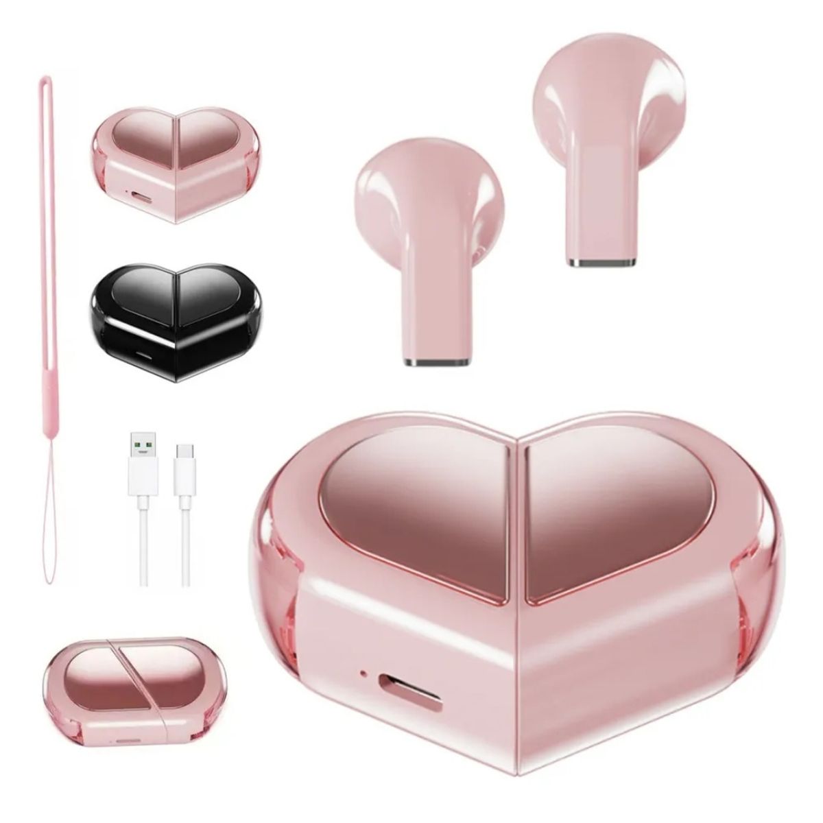 GENERICO - audífonos inalámbricos k520 corazón giratorio BT53