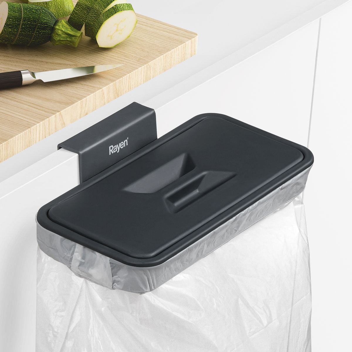 RAYEN - Soporte para Bolsas de Basura Rayen 6202 – Colgante de Cocina 26 × 12 × 4 cm