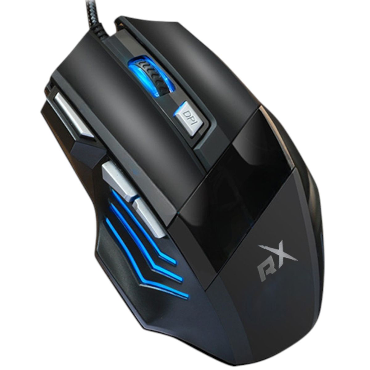 REPTILEX - Mouse ReptileX Ergonomico RX-0047 RGB - 7 Botones - 2400 DPI