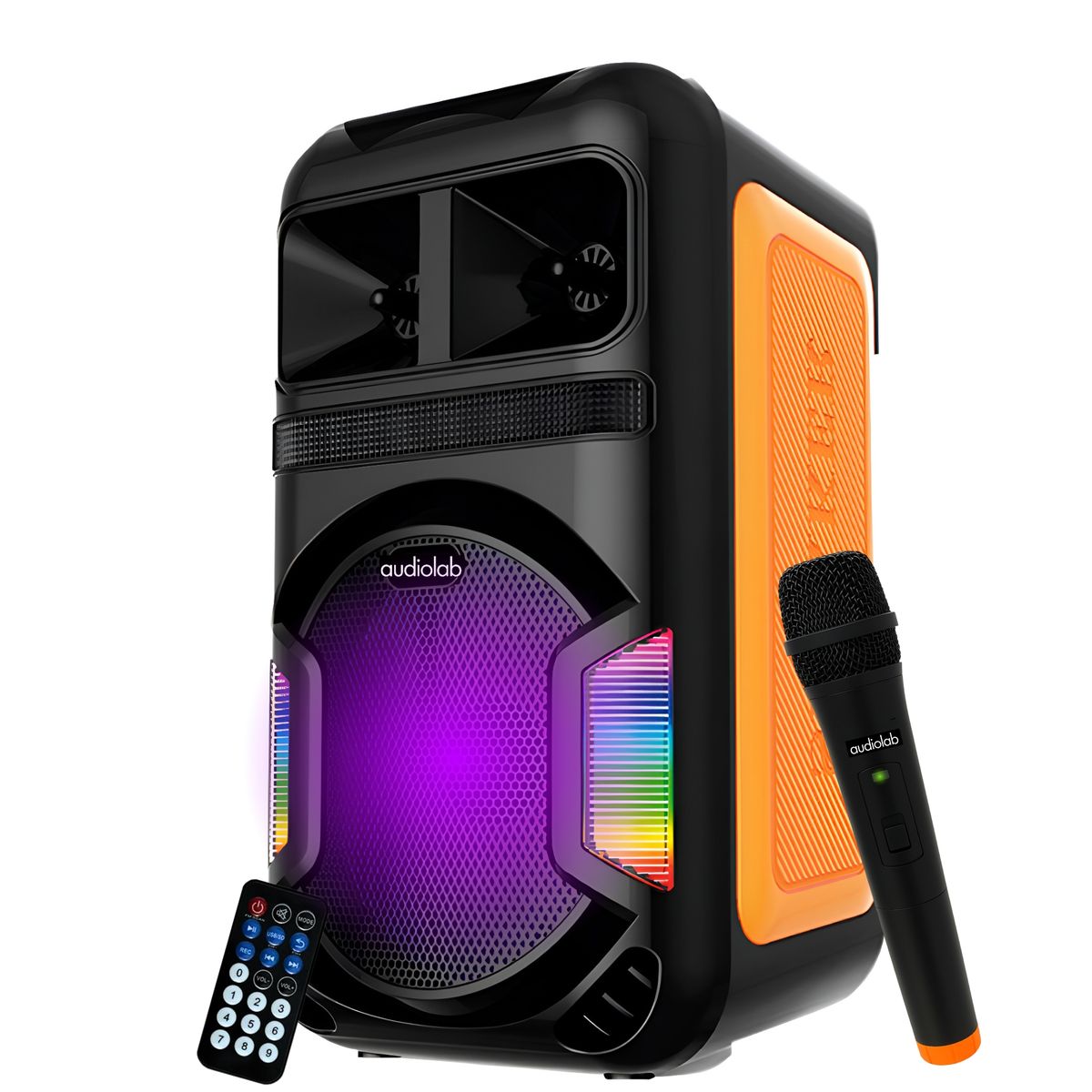 AUDIOLAB - Parlante Karaoke RGB con Micrófono Inalámbrico Bluetooth 805