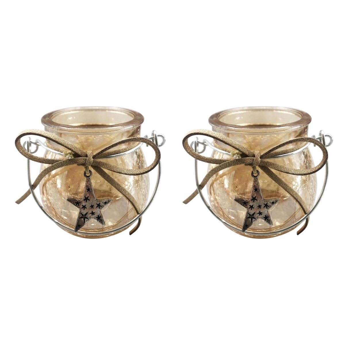 HERRERA MAISON - Pack X2 Candelabro Navidad Gold 7 CM Estrella