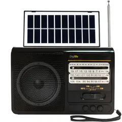 Digilife - Radio Solar Recargable Multibanda AM FM SW MP3 SD con Linterna